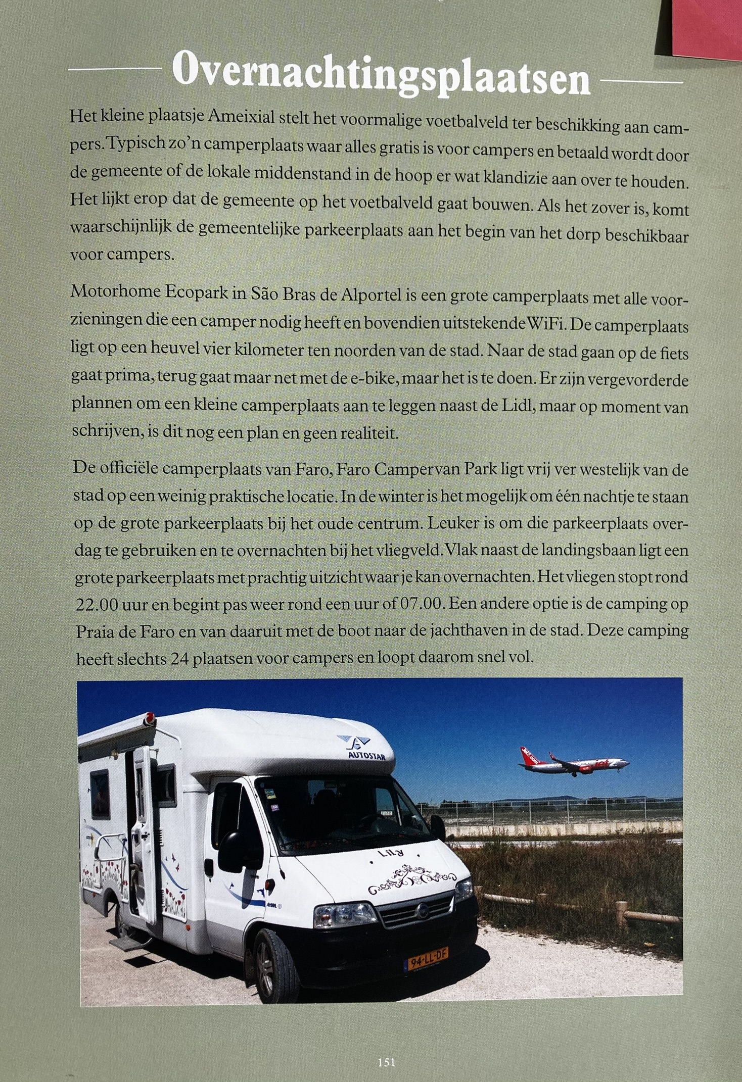 Motorhome Ecopark in het boek van Tina Reiners